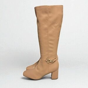 🌻NEW NWOT Naturalizer Waylon Tan Knee High Beige Smooth Boots Size 6